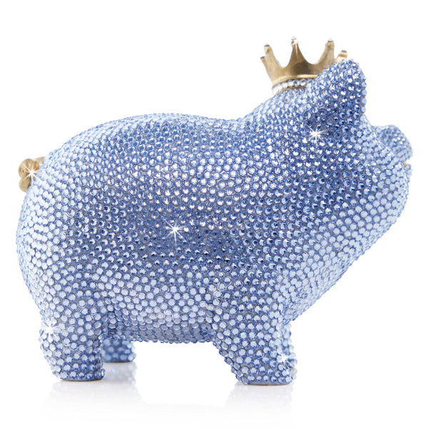 Load image into Gallery viewer, Jay Strongwater Gatsby Pavé Piggy Bank - Pale Blue
