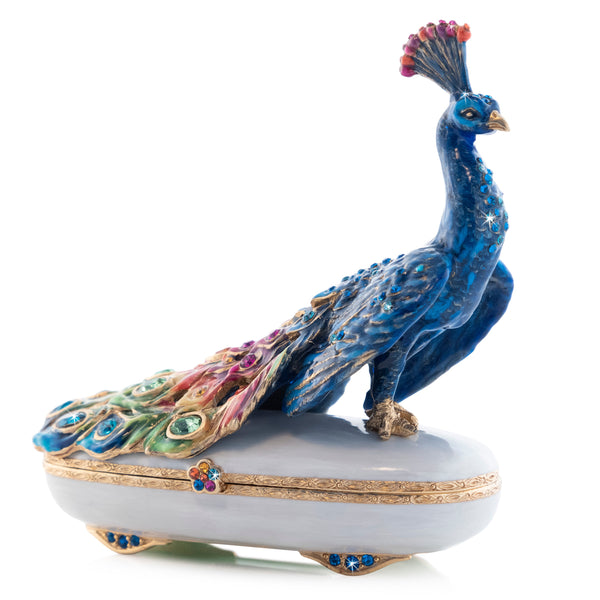 Load image into Gallery viewer, Jay Strongwater Darien Rainbow Peacock Box
