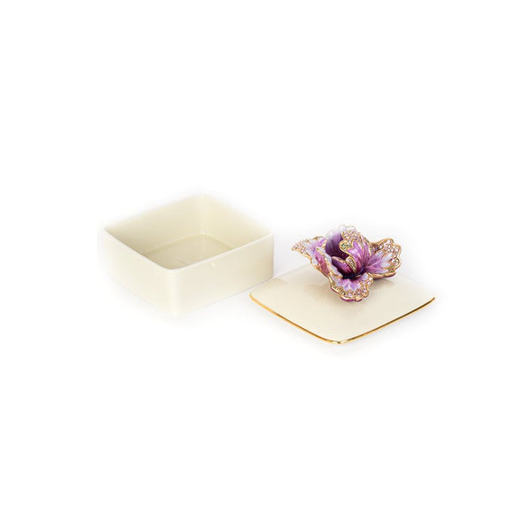 Load image into Gallery viewer, Jay Strongwater Bailey Tulip Porcelain Box - White
