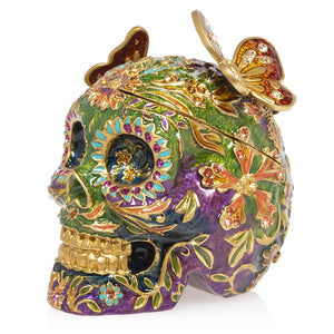 Jay Strongwater Rivera - Skull with Butterflies Box