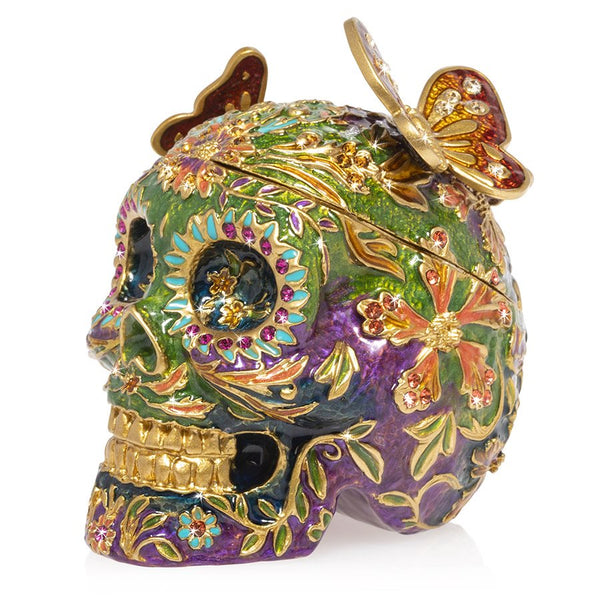 Load image into Gallery viewer, Jay Strongwater Rivera - Skull with Butterflies Box
