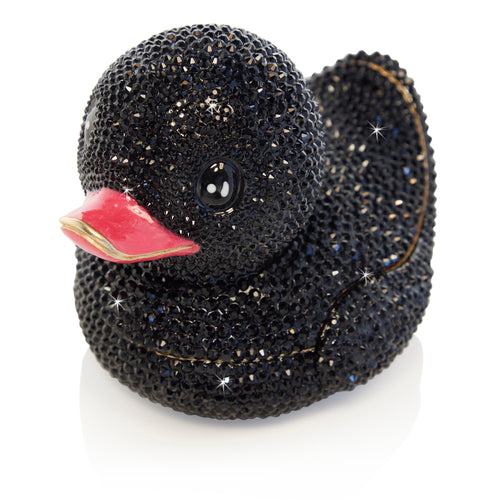 Jay Strongwater Ernie Rubber Ducky Box - Black & Pink