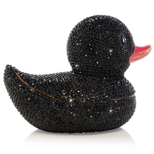 Jay Strongwater Ernie Rubber Ducky Box - Black & Pink