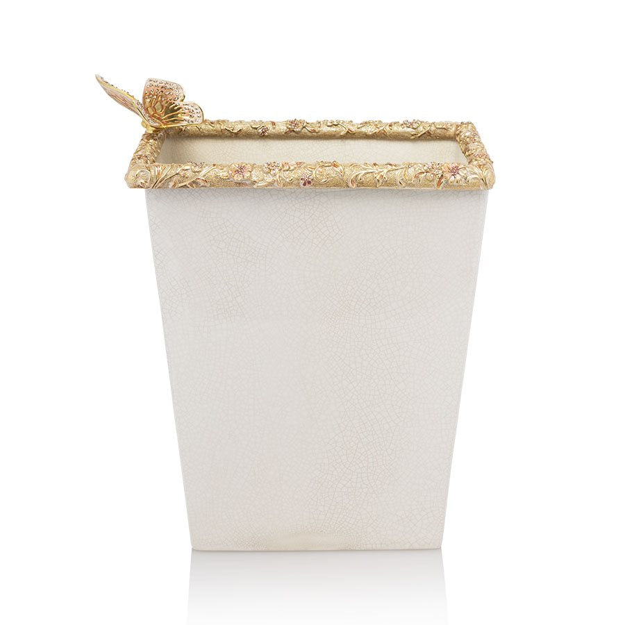 Jay Strongwater Farah Butterfly & Floral Wastebasket