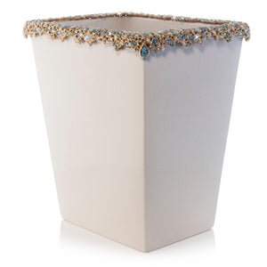 Jay Strongwater Esther Bejeweled Trash Bin - Oceana