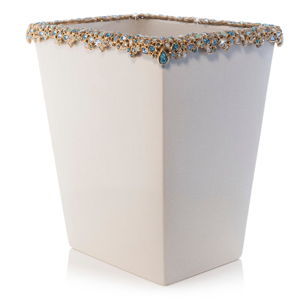 Load image into Gallery viewer, Jay Strongwater Esther Bejeweled Trash Bin - Oceana
