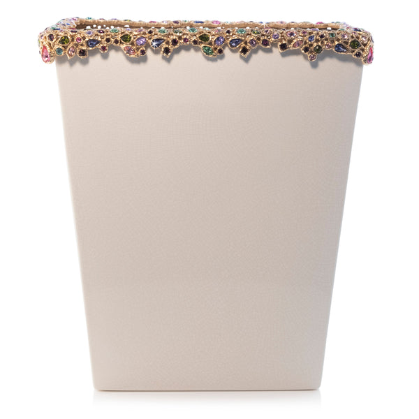 Load image into Gallery viewer, Jay Strongwater Esther Bejeweled Trash Bin - Bouquet
