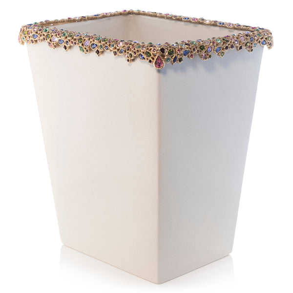 Load image into Gallery viewer, Jay Strongwater Esther Bejeweled Trash Bin - Bouquet
