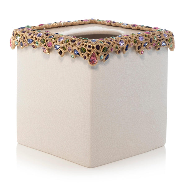 Load image into Gallery viewer, Jay Strongwater Emerson Bejeweled Tissue Box - Bouquet

