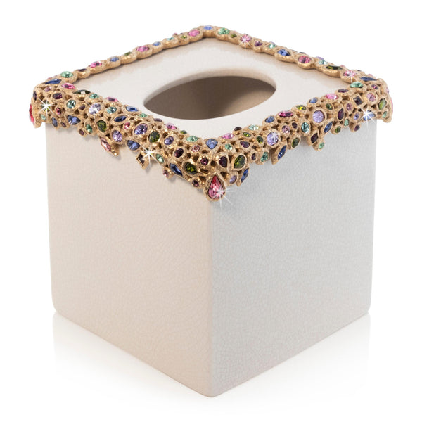 Load image into Gallery viewer, Jay Strongwater Emerson Bejeweled Tissue Box - Bouquet
