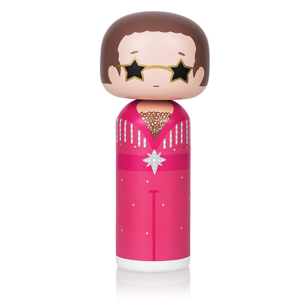 Load image into Gallery viewer, Lucie Kaas Sketch.inc Kokeshi - Elton in pink outfit Large
