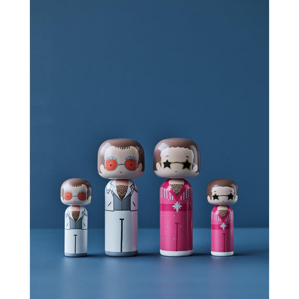 Load image into Gallery viewer, Lucie Kaas Sketch.inc Kokeshi - Elton in pink outfit Large
