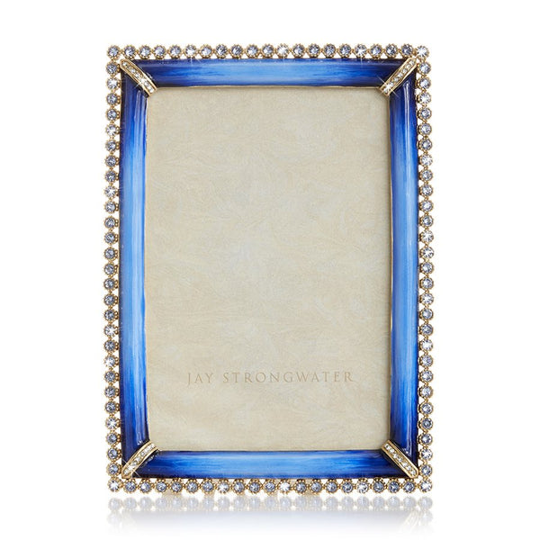 Load image into Gallery viewer, Jay Strongwater Lorraine Stone Edge 4&quot; x 6&quot; Frame - Blue Lapis
