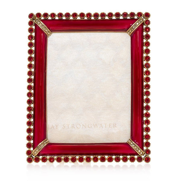Load image into Gallery viewer, Jay Strongwater Emilia Stone Edge 3&quot; x 4&quot; Frame - Ruby

