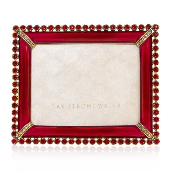 Load image into Gallery viewer, Jay Strongwater Emilia Stone Edge 3&quot; x 4&quot; Frame - Ruby
