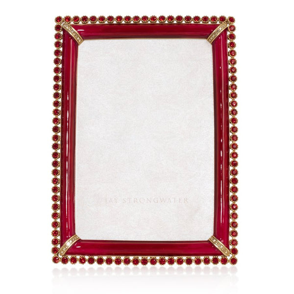 Load image into Gallery viewer, Jay Strongwater Lorraine 4&quot; x 6&quot; Frame - Ruby
