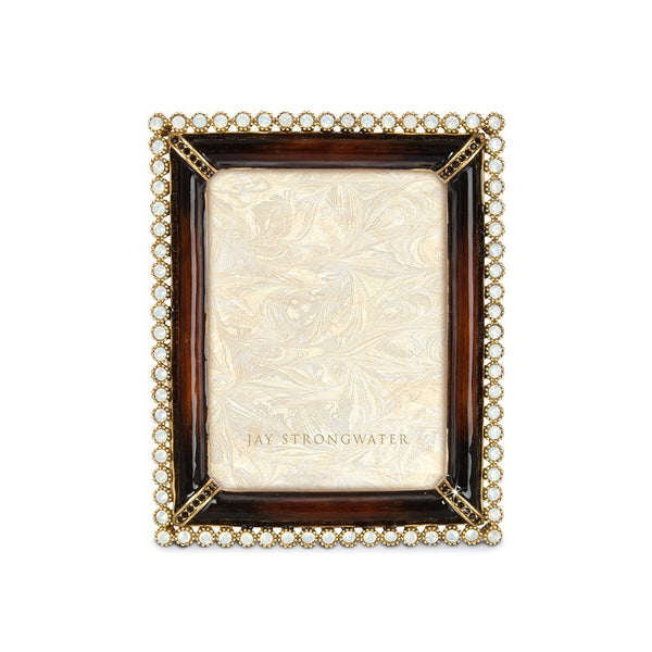 Load image into Gallery viewer, Jay Strongwater Emilia Stone Edge 3&quot; x 4&quot; Frame - Safari Brown
