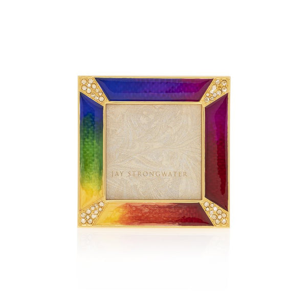 Load image into Gallery viewer, Jay Strongwater Leland Pave Corner 2&quot; Frame - Rainbow

