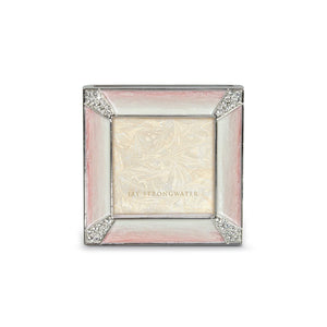 Jay Strongwater Leland Pave Corner 2" Square Frame - Pink