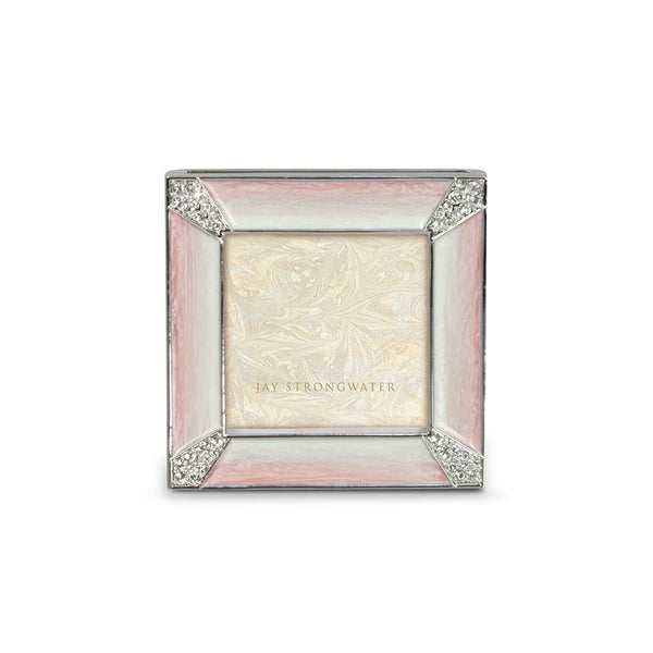 Load image into Gallery viewer, Jay Strongwater Leland Pave Corner 2&quot; Square Frame - Pink

