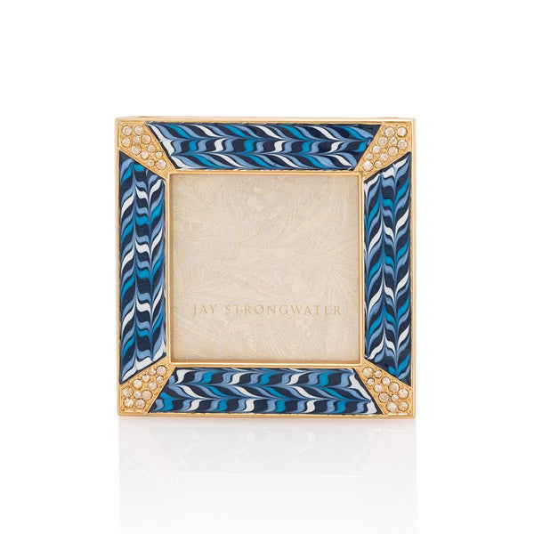 Load image into Gallery viewer, Jay Strongwater Leland Pave Corner 2&quot; Frame - Indigo Sapphire
