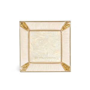 Jay Strongwater Leland Pave Corner 2" Square Frame - Gold