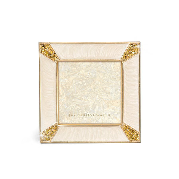 Load image into Gallery viewer, Jay Strongwater Leland Pave Corner 2&quot; Square Frame - Gold
