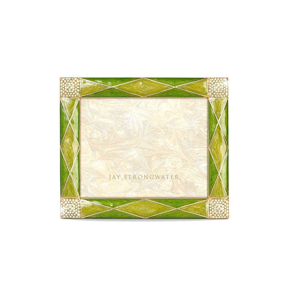 Load image into Gallery viewer, Jay Strongwater Francesca Argyle 3&quot; x 4&quot; Frame - Leaf Green
