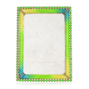 Jay Strongwater Lorraine - Stone Edge 4" x 6" Frame - Electric Green