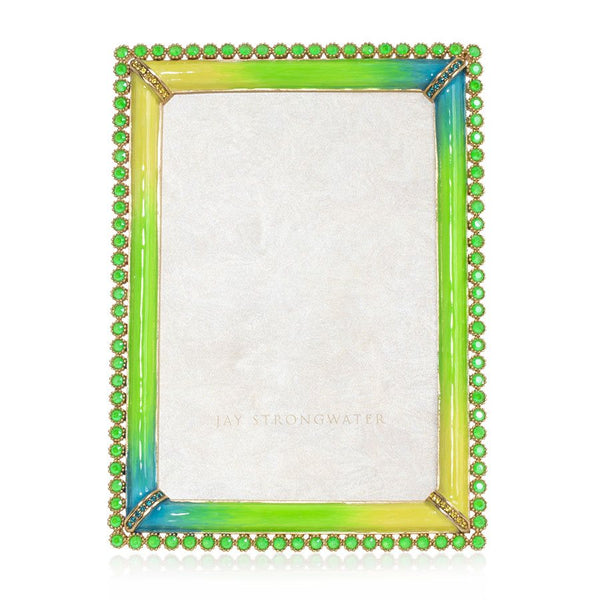 Load image into Gallery viewer, Jay Strongwater Lorraine - Stone Edge 4&quot; x 6&quot; Frame - Electric Green
