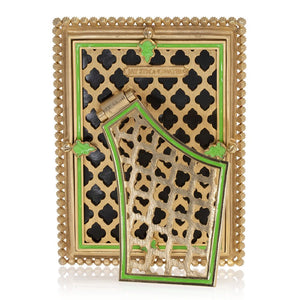 Jay Strongwater Lorraine - Stone Edge 4" x 6" Frame - Electric Green