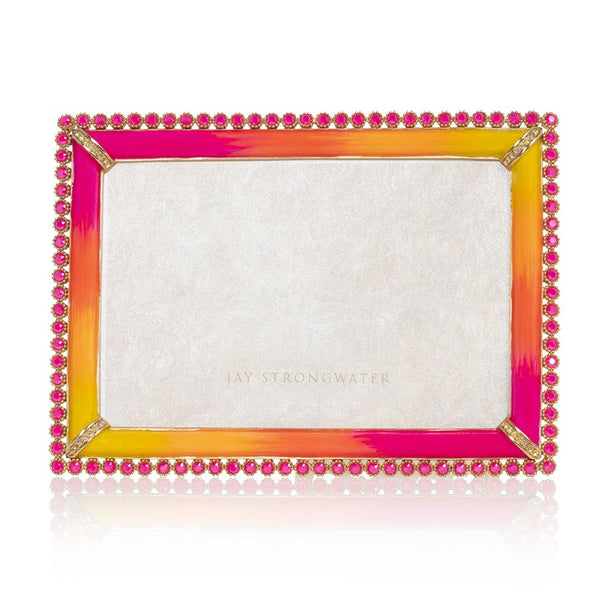 Load image into Gallery viewer, Jay Strongwater Lorraine - Stone Edge 4&quot; x 6&quot; Frame - Electric Pink
