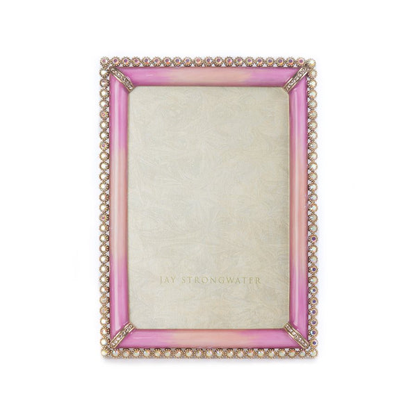 Load image into Gallery viewer, Jay Strongwater Lorraine Stone Edge 4&quot; x 6&quot; Frame - Rose
