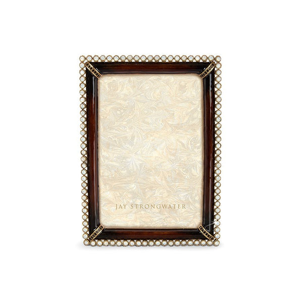 Load image into Gallery viewer, Jay Strongwater Lorraine Stone Edge 4&quot; x 6&quot; Frame - Safari

