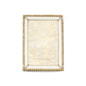 Jay Strongwater Lorraine Stone Edge 4" x 6" Frame - Gold