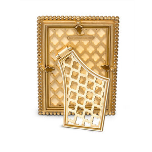 Jay Strongwater Lorraine Stone Edge 4" x 6" Frame - Gold