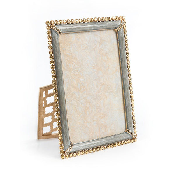 Load image into Gallery viewer, Jay Strongwater Lorraine Stone Edge 4&quot; x 6&quot; Frame - Silver
