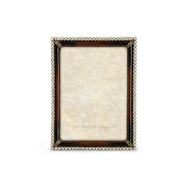 Load image into Gallery viewer, Jay Strongwater Lucas Stone Edge 5&quot; x 7&quot; Frame - Dark Brown Safari
