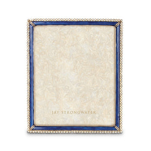 Jay Strongwater Laetitia Stone Edge 8" x 10" Frame - Delft Garden Blue