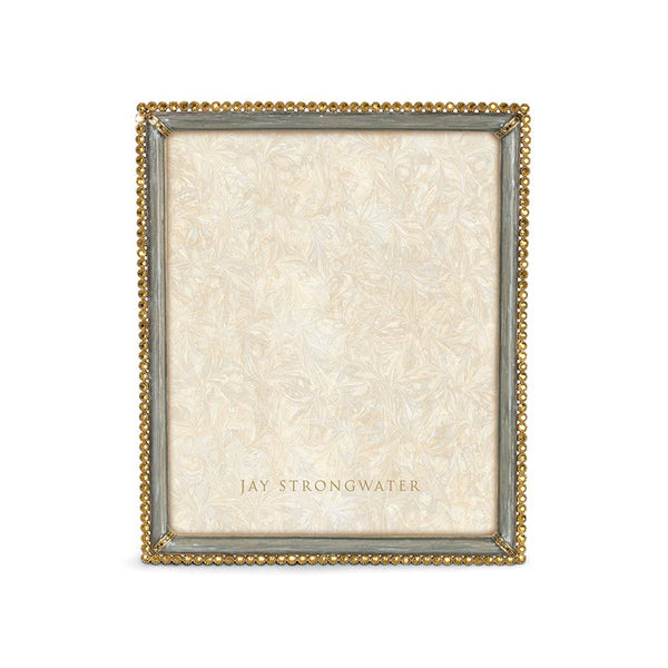 Load image into Gallery viewer, Jay Strongwater Laetitia Stone Edge 8&quot; x 10&quot; Frame - Platinum Gray
