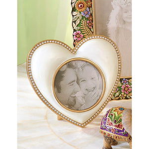 Jay Strongwater Chantal Heart Frame - White