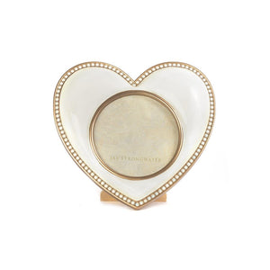 Jay Strongwater Chantal Heart Frame - White