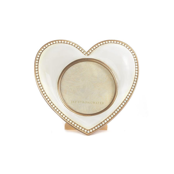 Load image into Gallery viewer, Jay Strongwater Chantal Heart Frame - White
