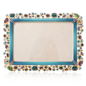 Jay Strongwater Bejeweled 4" x 6" Frame - Peacock