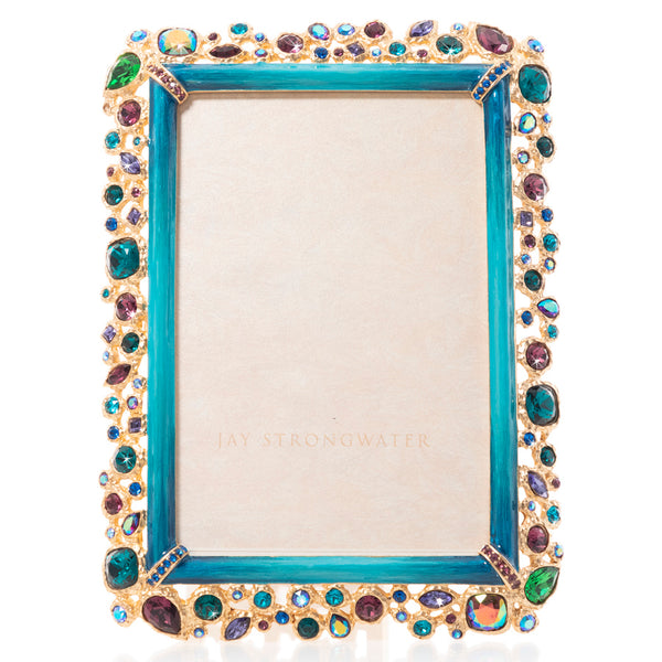 Load image into Gallery viewer, Jay Strongwater Bejeweled 4&quot; x 6&quot; Frame - Peacock
