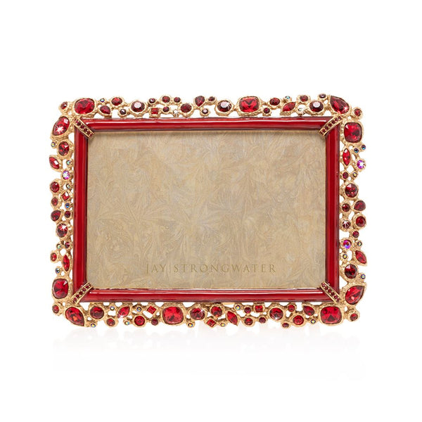 Load image into Gallery viewer, Jay Strongwater Emery Bejeweled 4&quot; x 6&quot; Frame - Ruby
