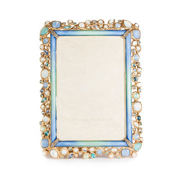 Load image into Gallery viewer, Jay Strongwater Emery Bejeweled 4&quot; x 6&quot; Frame - Oceana
