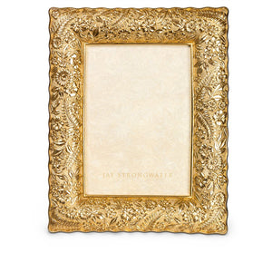 Jay Strongwater Katerina Ruffle Edge Floral 5" x 7" Frame - Gold