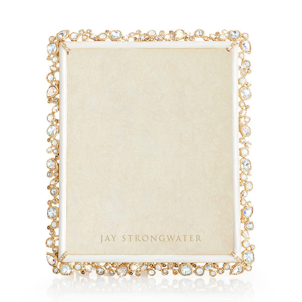 Load image into Gallery viewer, Jay Strongwater Theo Bejeweled 8&quot; x 10&quot; Frame - White Opal
