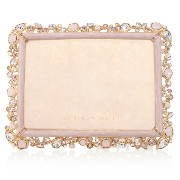 Load image into Gallery viewer, Jay Strongwater Leslie Bejeweled 5&quot; x 7&quot; Frame - Baby Pink
